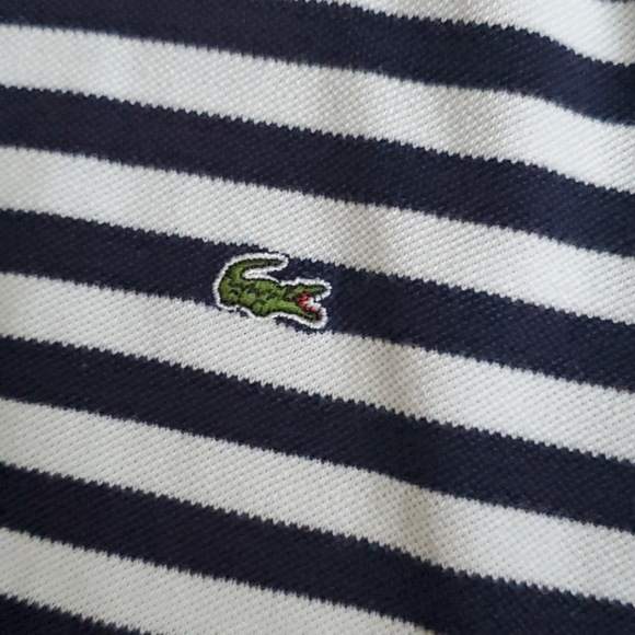 Girl's Lacoste Short Sleeve Striped T-Shirt - Picture 4 of 8